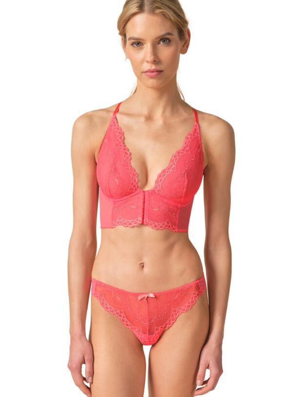 Gossard Superboost Lace Deep V Bralette Sugar Coral