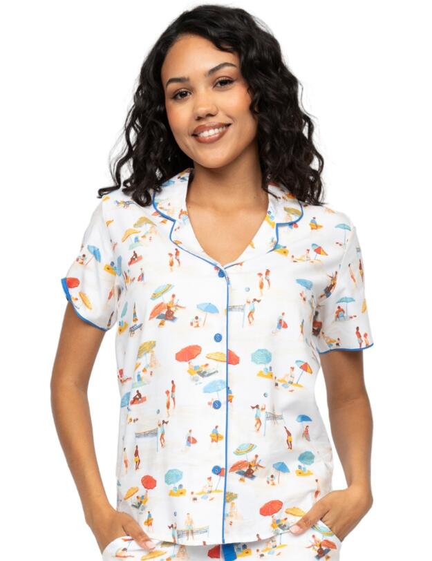 Cyberjammies Sandy Beachscape Pyjama Top Cream Mix