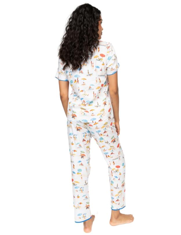 Cyberjammies Sandy Beachscape Pyjama Top Cream Mix