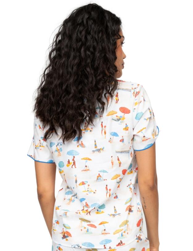 Cyberjammies Sandy Beachscape Pyjama Top Cream Mix