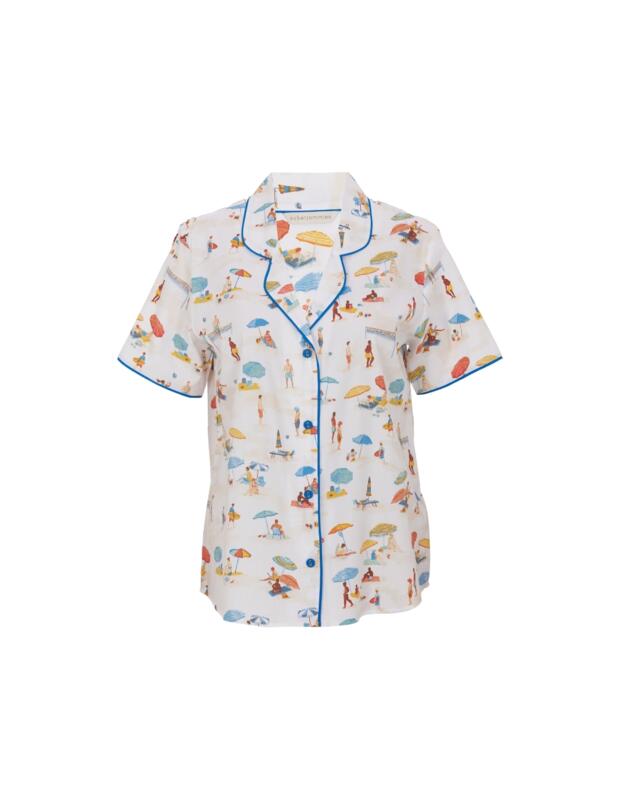 Cyberjammies Sandy Beachscape Pyjama Top Cream Mix