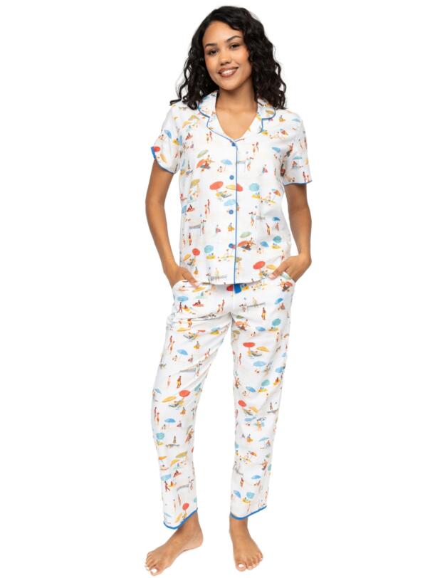 Cyberjammies Sandy Beachscape Pyjama Top Cream Mix