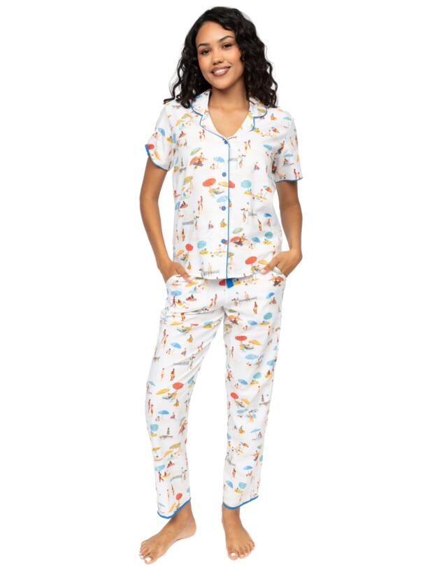 Cyberjammies Sandy Beachscape Pyjama Bottoms Cream Mix