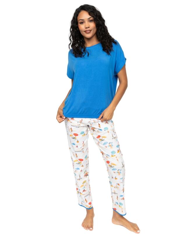 Cyberjammies Sandy Beachscape Pyjama Bottoms Cream Mix