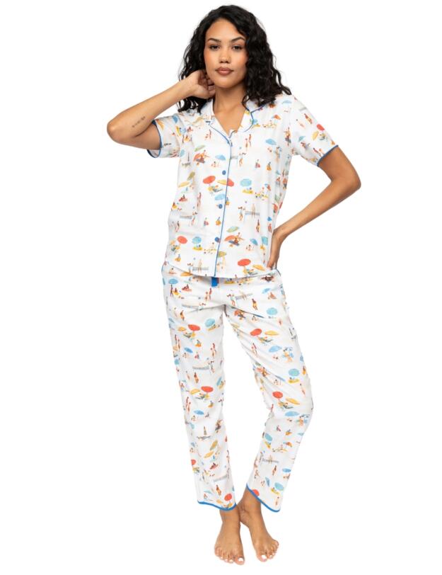 Cyberjammies Sandy Beachscape Pyjama Bottoms Cream Mix