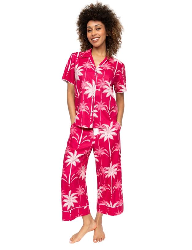 Cyberjammies Kayla Palm Pyjama Top Berry Mix