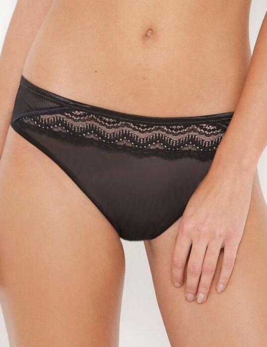 W01O5 Wonderbra My Pretty Push Up Lace Brazilian - W01O5 Black