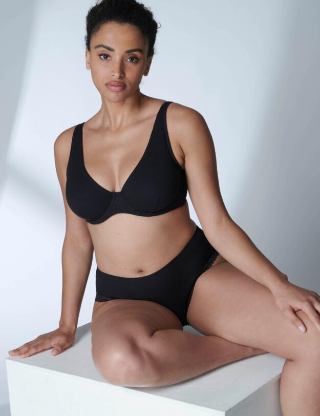 Simone Perele Eugenie Plunging Underwired Bra Black