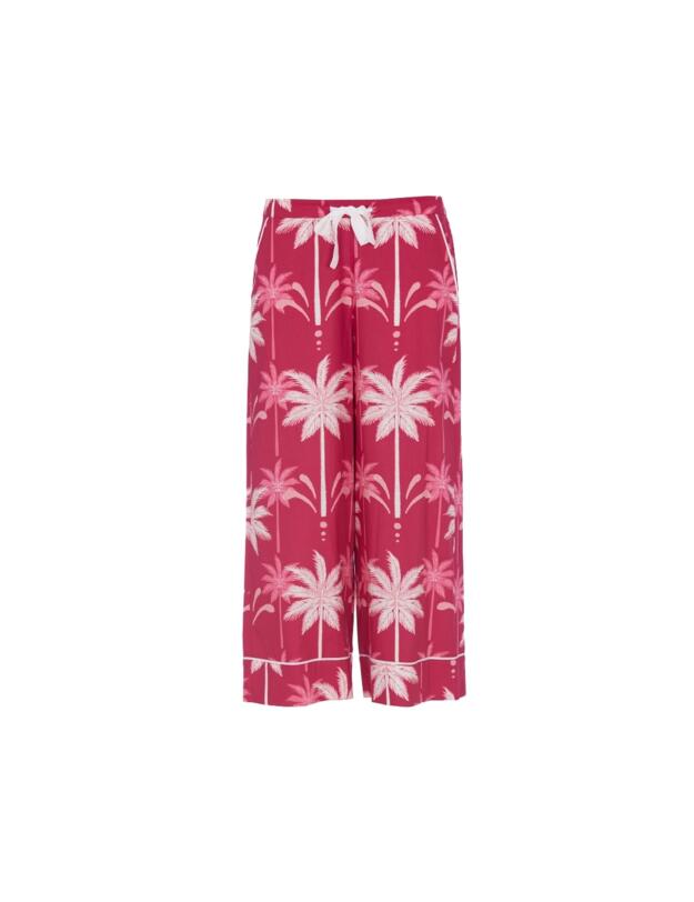 Cyberjammies Kayla Palm Wide Leg Pyjama Bottoms Berry Mix