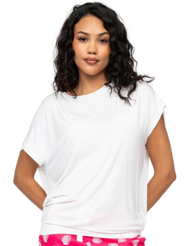 Cyberjammies Kayla Jersey Slouch Pyjama Top White