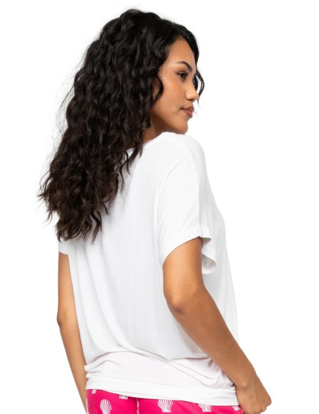 Cyberjammies Kayla Jersey Slouch Pyjama Top White