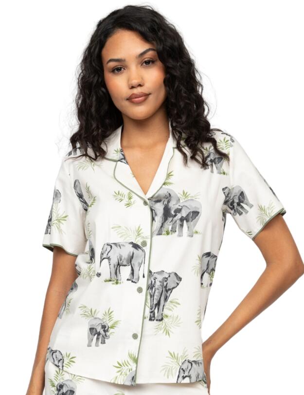 Cyberjammies Eloise Elephant Pyjama Top Cream Mix