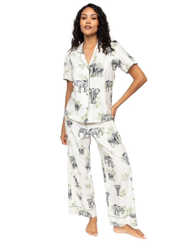 Cyberjammies Eloise Elephant Pyjama Top Cream Mix