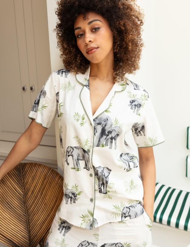 Cyberjammies Eloise Elephant Pyjama Top Cream Mix