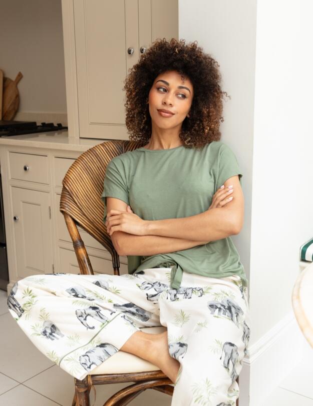 Cyberjammies Eloise Elephant Pyjama Bottoms Cream Mix