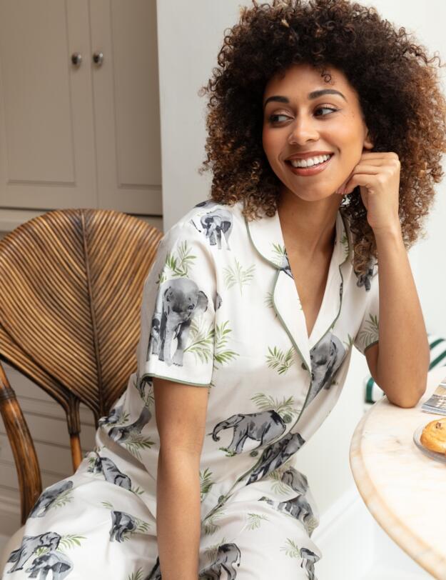 Cyberjammies Eloise Elephant Pyjama Bottoms Cream Mix