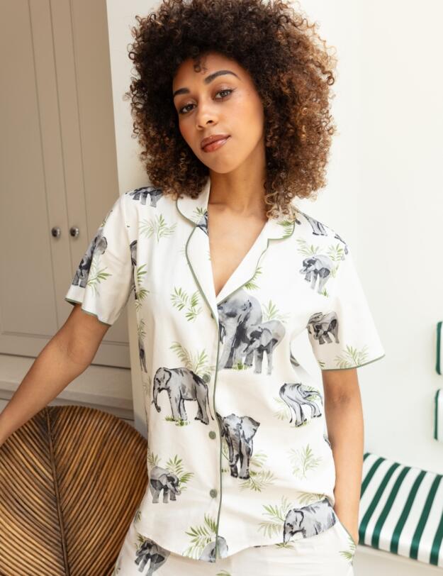 Cyberjammies Eloise Elephant Pyjama Bottoms Cream Mix