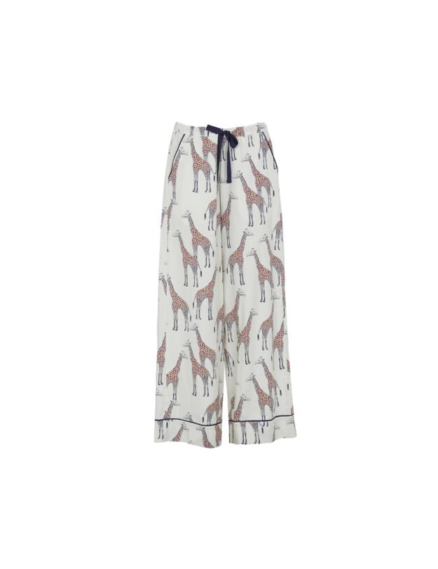 Cyberjammies Georgina Giraffe Print Wide Leg Pyjama Bottoms Cream Mix