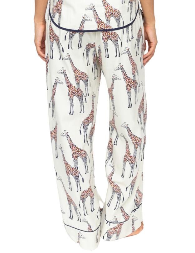 Cyberjammies Georgina Giraffe Print Wide Leg Pyjama Bottoms Cream Mix