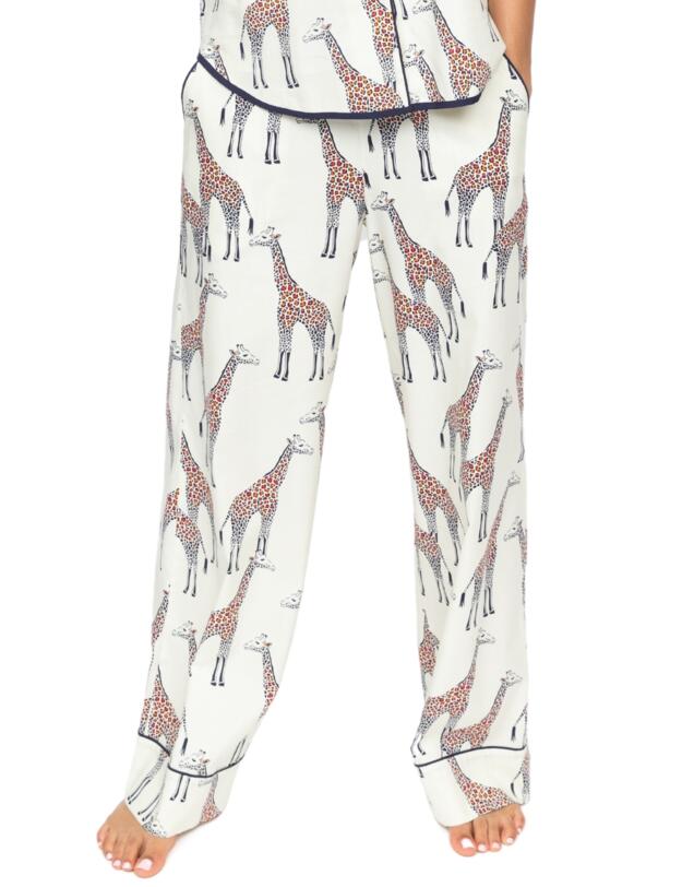 Cyberjammies Georgina Giraffe Print Wide Leg Pyjama Bottoms Cream Mix