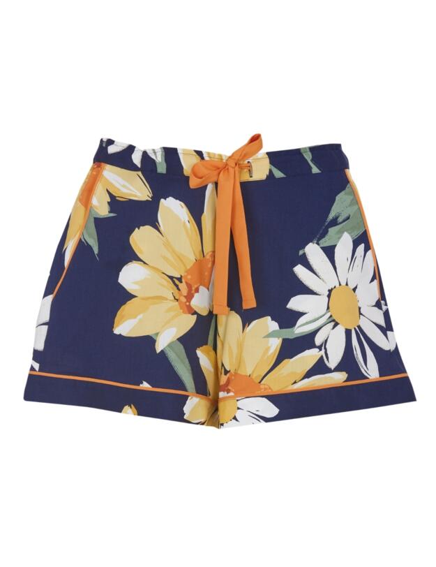 Cyberjammies Georgina Floral Print Shorts Navy Mix