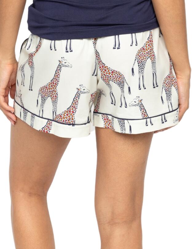 Cyberjammies Georgina Giraffe Print Shorts Cream MIx