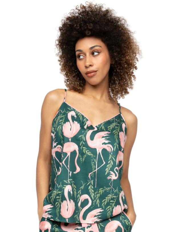 Cyberjammies Ivy Flamingo Print Cami Emerald Green Mix