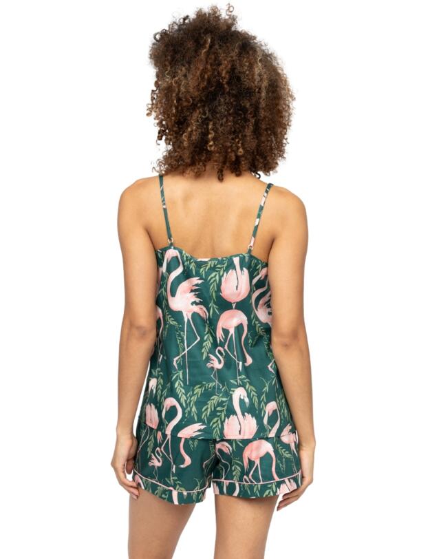 Cyberjammies Ivy Flamingo Print Shorts Emerald Green Mix