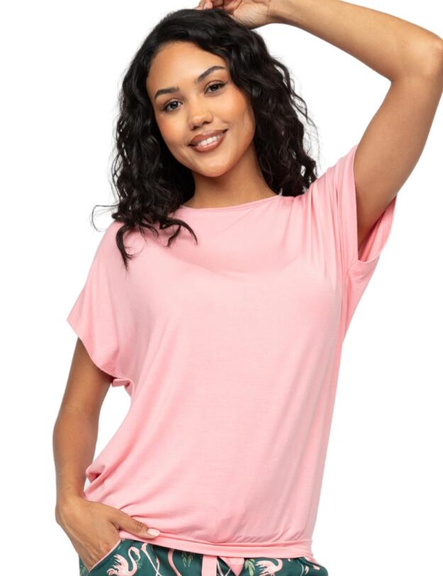 Cyberjammies Ivy Slouch Jersey Pyjama Top Salmon Pink
