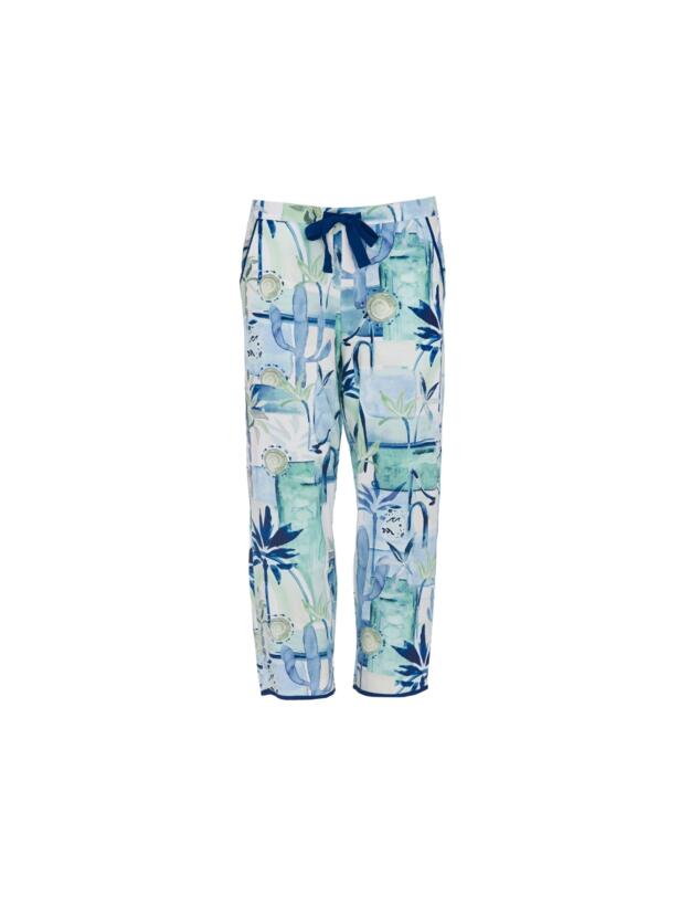 Cyberjammies Harriet Watercolour Landscape Print Jersey Pyjama Bottoms Cream Mix