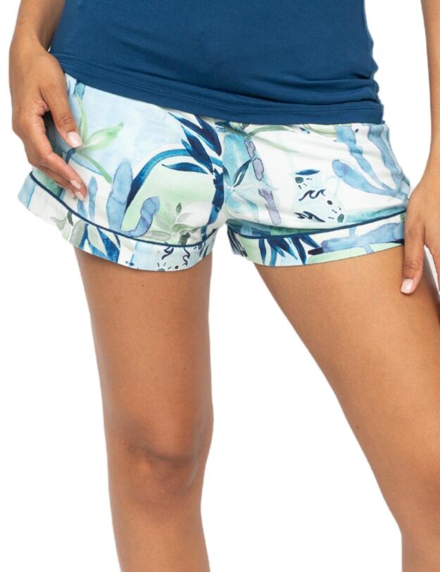 Cyberjammies Harriet Watercolour Landscape Print Jersey Shorts Cream Mix