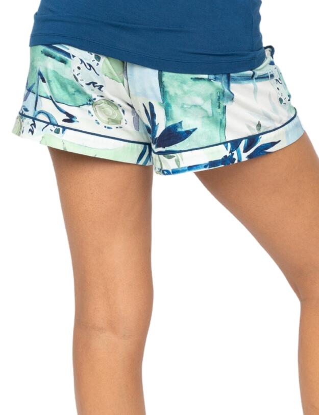 Cyberjammies Harriet Watercolour Landscape Print Jersey Shorts Cream Mix