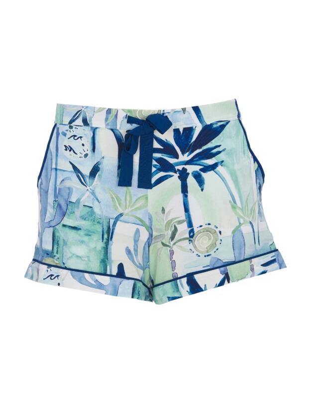 Cyberjammies Harriet Watercolour Landscape Print Jersey Shorts Cream Mix