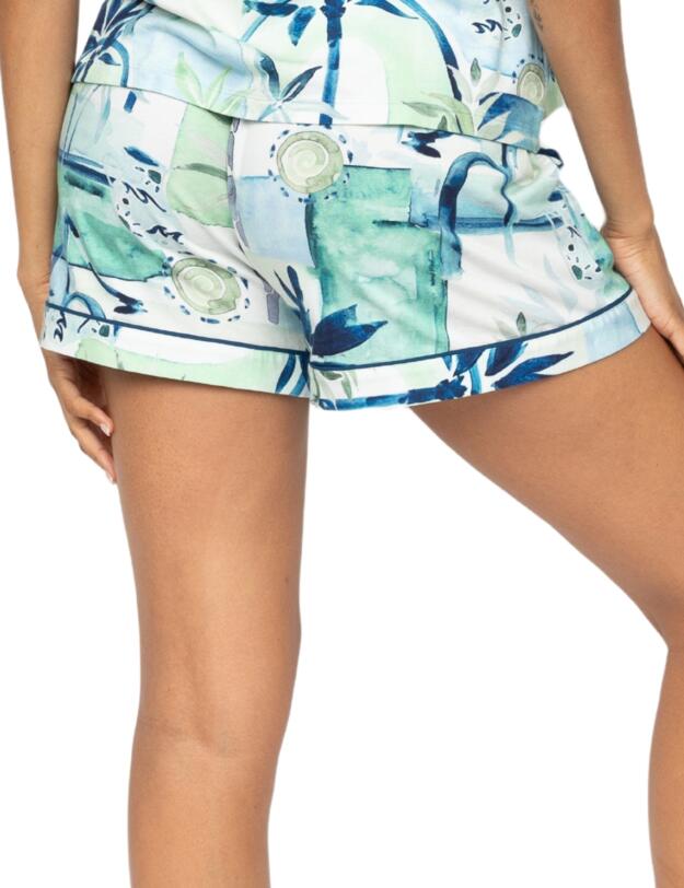 Cyberjammies Harriet Watercolour Landscape Print Jersey Shorts Cream Mix