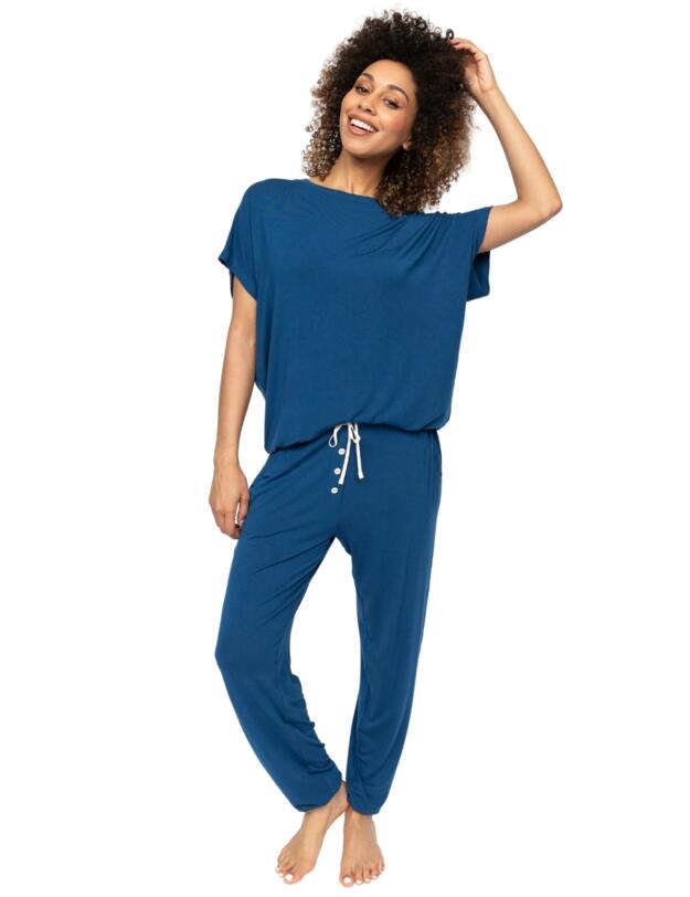 Cyberjammies Harriet Slouch Jersey Pyjama Top Teal Blue