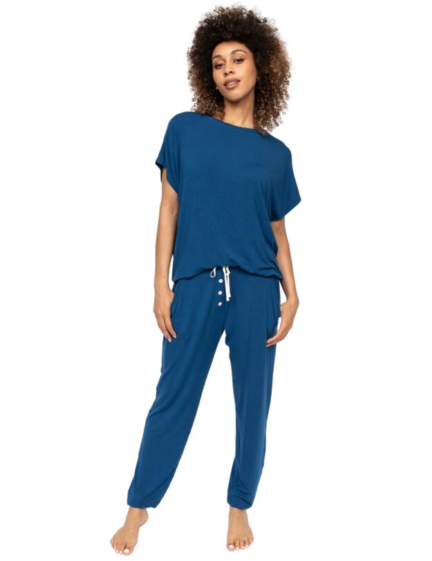 Cyberjammies Harriet Slouch Jersey Pyjama Top Teal Blue
