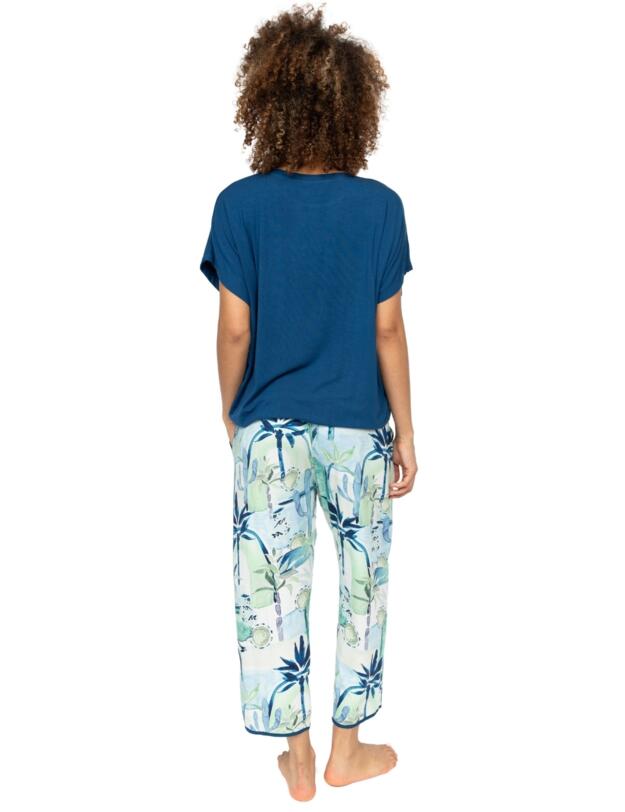 Cyberjammies Harriet Slouch Jersey Pyjama Top Teal Blue