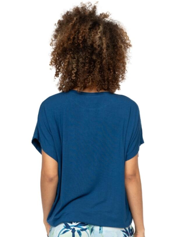 Cyberjammies Harriet Slouch Jersey Pyjama Top Teal Blue