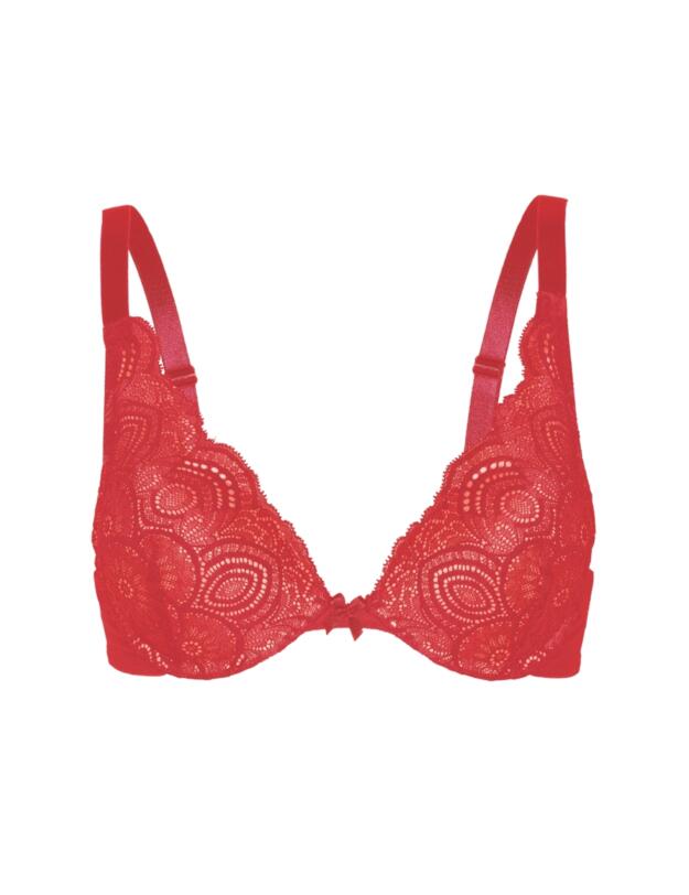 Wonderbra Refined Glamour Triangle Plunge Bra Brick Red