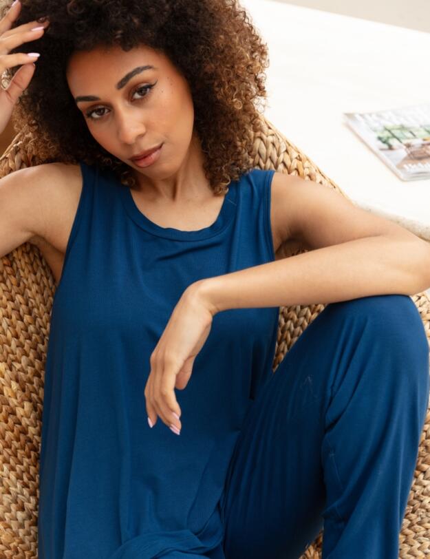 Cyberjammies Harriet Jersey Relaxed Vest Teal Blue