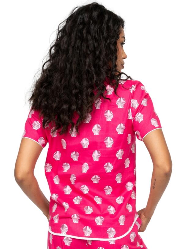 Cyberjammies Sofia Shell Print Pyjama Top Pink Mix