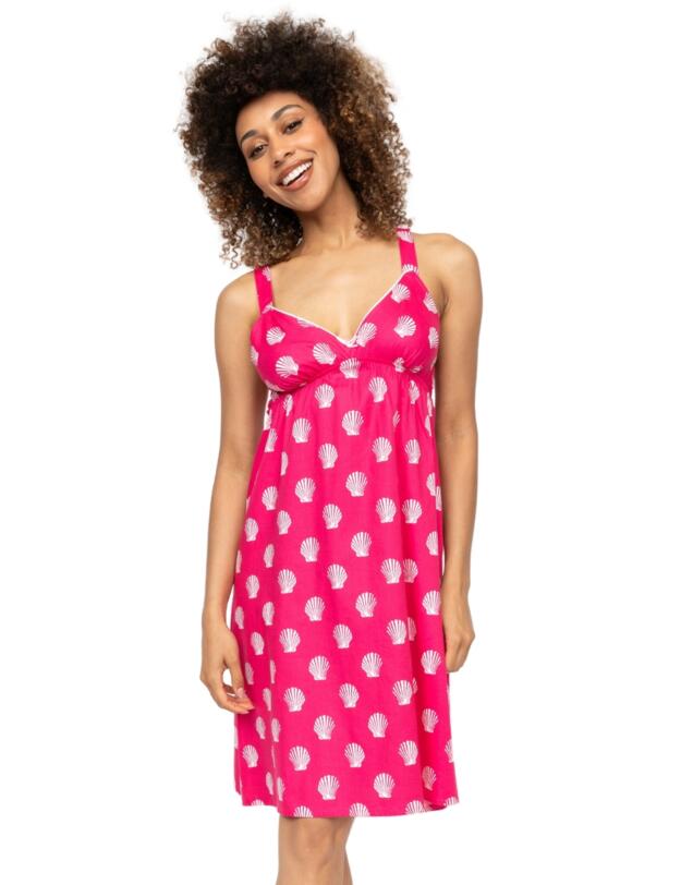 Cyberjammies Sofia Shell Print Short Nightdress Pink Mix