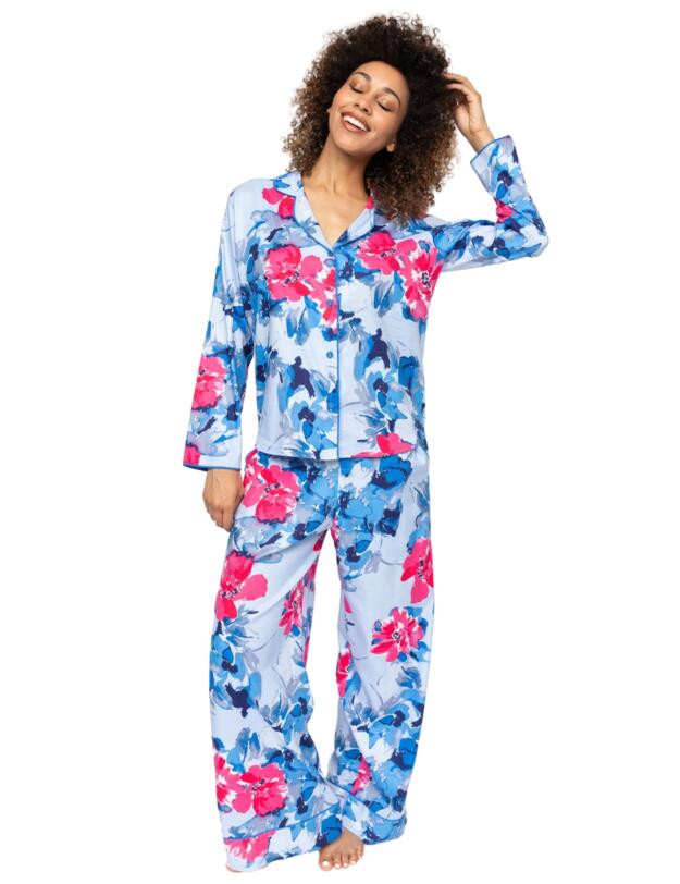 Cyberjammies Lyla Floral Print Pyjama Top Blue Mix