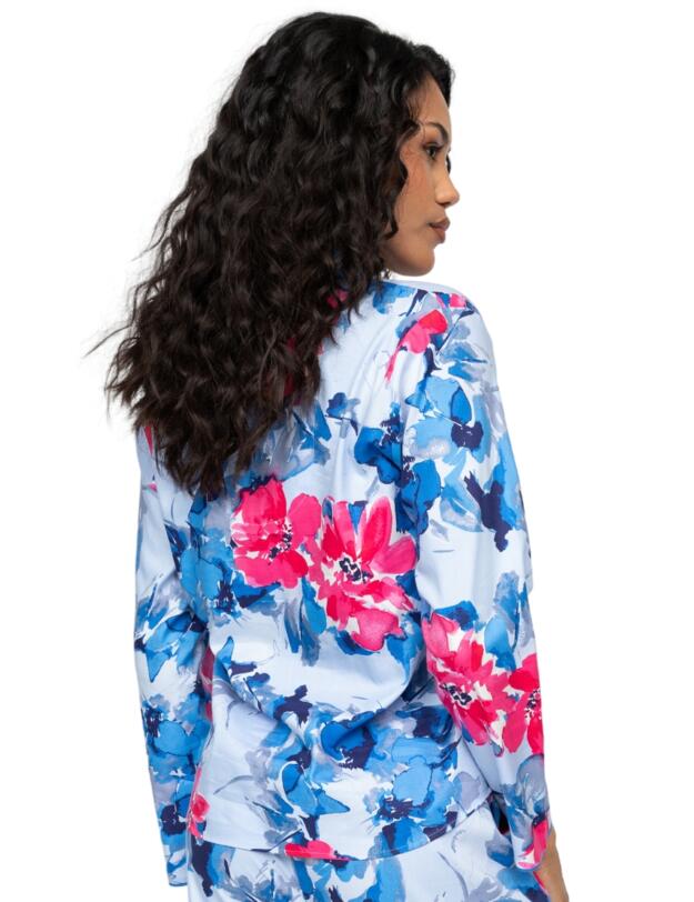 Cyberjammies Lyla Floral Print Pyjama Top Blue Mix