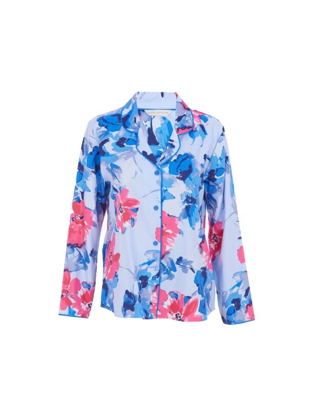 Cyberjammies Lyla Floral Print Pyjama Top Blue Mix