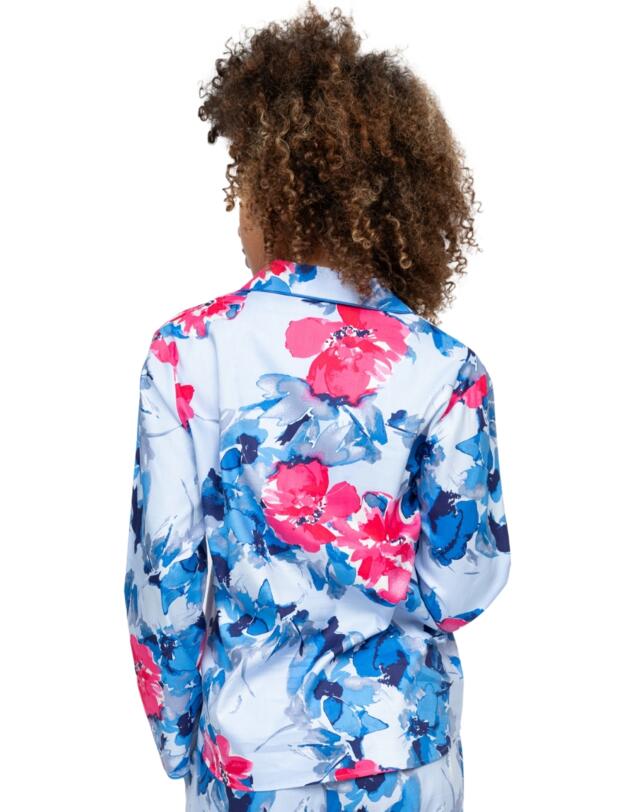 Cyberjammies Lyla Floral Print Pyjama Top Blue Mix