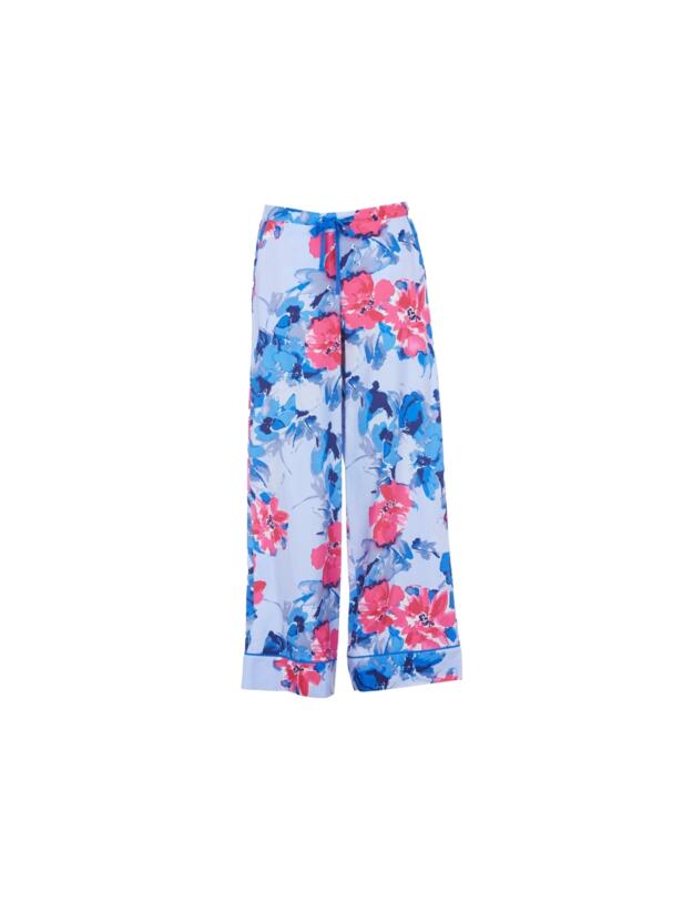 Cyberjammies Lyla Floral Print Wide Leg Pyjama Bottoms Blue Mix