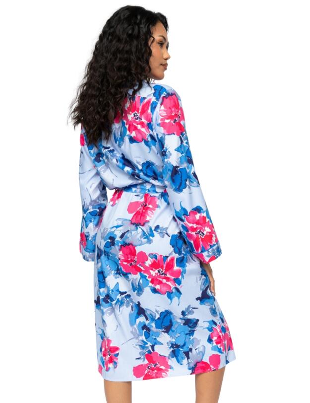 Cyberjammies Lyla Floral Print Long Dressing Gown Blue Mix