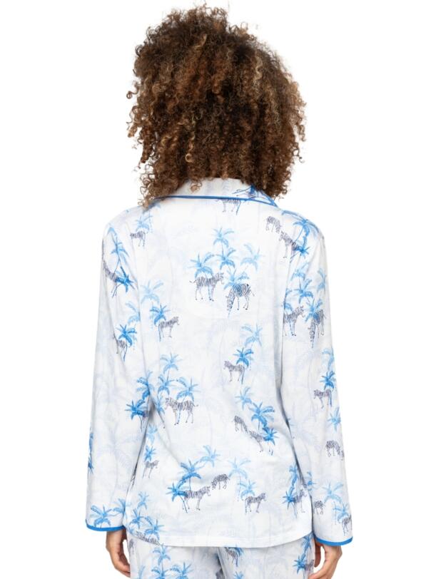 Cyberjammies Lyla Zebra Print Jersey Pyjama Top White Mix