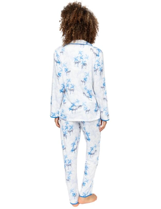 Cyberjammies Lyla Zebra Print Jersey Pyjama Top White Mix